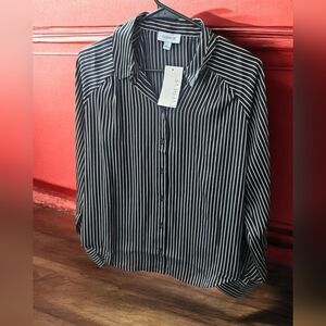 Evereve Monica Striped Satin Shirt